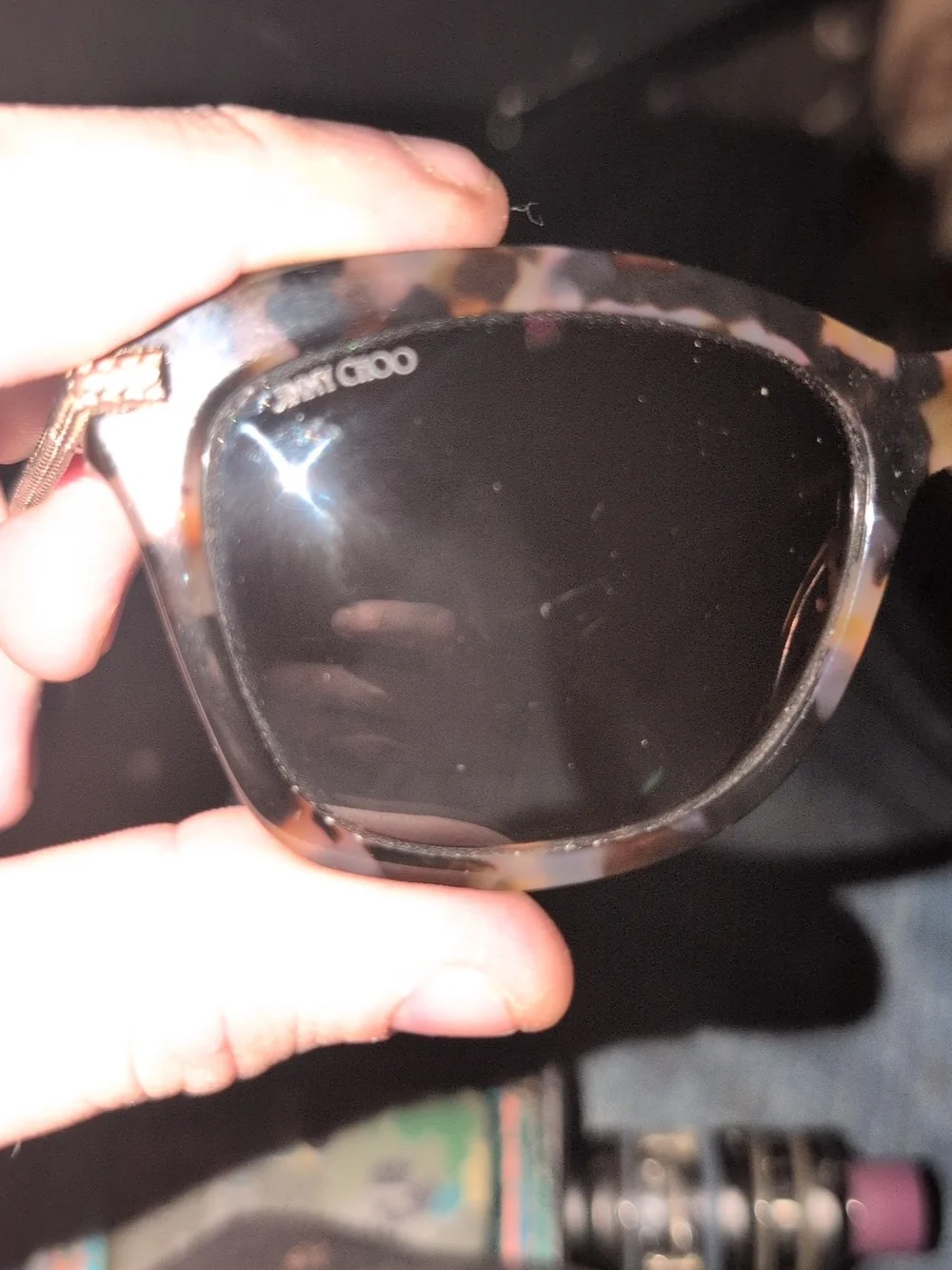 Jimmy Choo Tortoiseshell Sunglasses with Dark Lenses